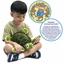 Load image into Gallery viewer, Turquoise The Green Sea Turtle - 15 Inch Stuffed Animal Plush